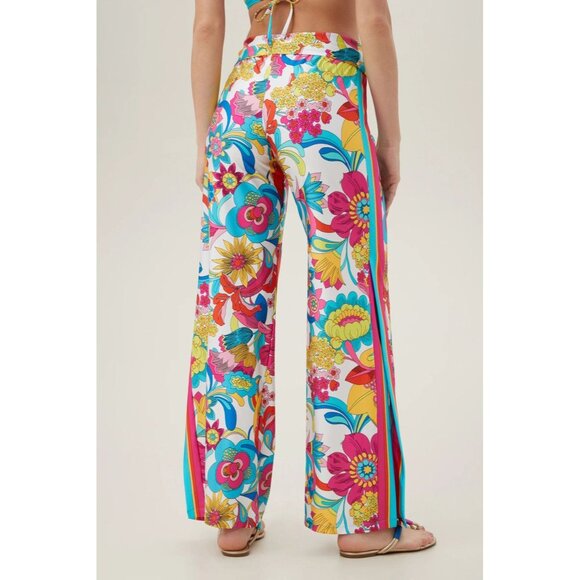 Trina Turk Swim Cover-up Floral Pant Wide Leg Size Medium New With Tag - Picture 3 of 4